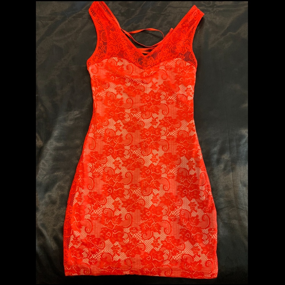 Sexy Valentine Red Lace BeBe Dress Sz S